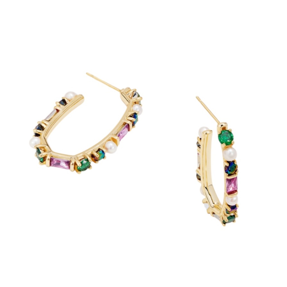 Kendra Scott Madelyn Gold Hoop Earrings in Multi Mix